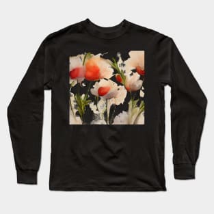 Red poppies watercolor painting #1 Long Sleeve T-Shirt